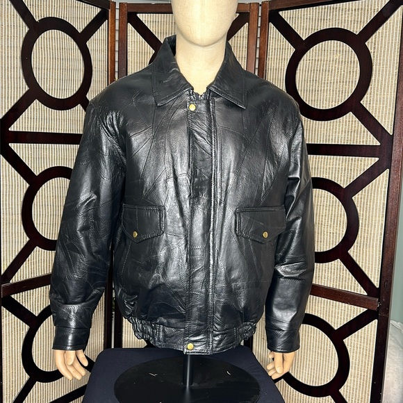 NWT: Men’s Napoline Leather Outfitters Genuine Leather jacket, size Large. NEW - Picture 2 of 14